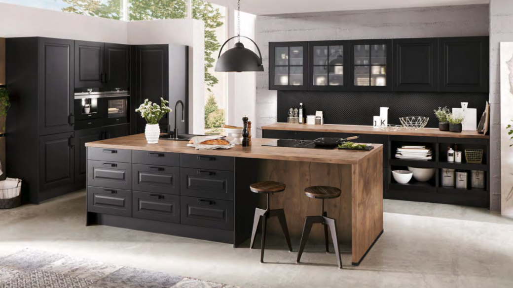 Créez votre cuisine moderne noire chez Les Cuisines Campillo