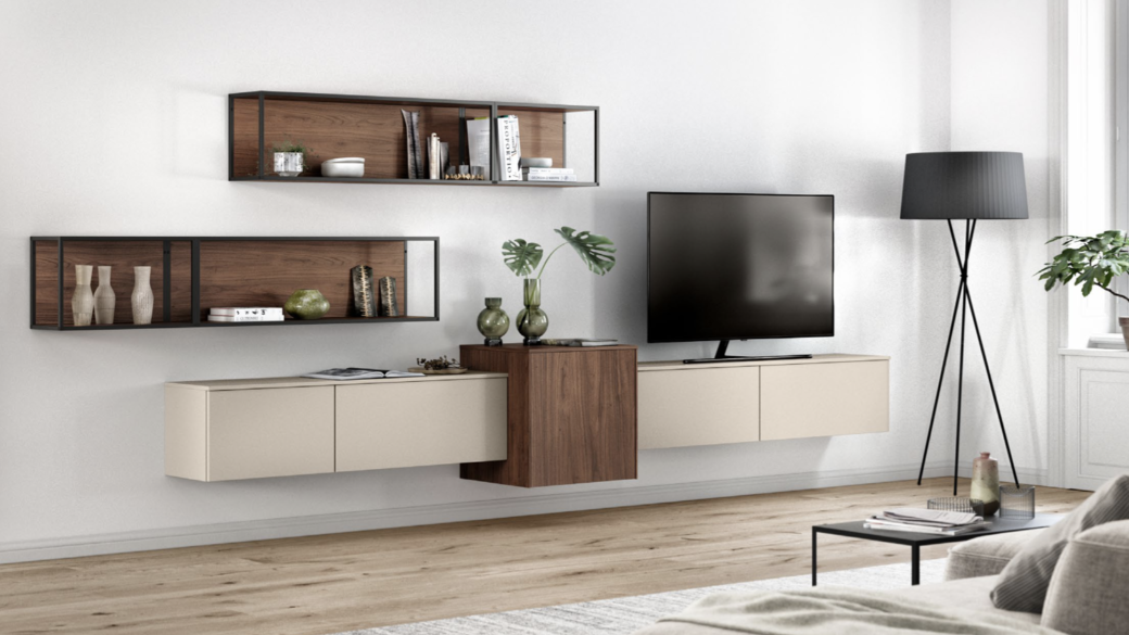 ￼Comment aménager son leaving moderne beige près d’Orange avec les Cuisines Campillo.