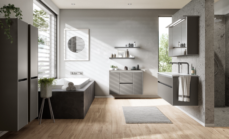 Salle de bain moderne et chic, optez pour les cuisinistes Cuisines Campillo￼