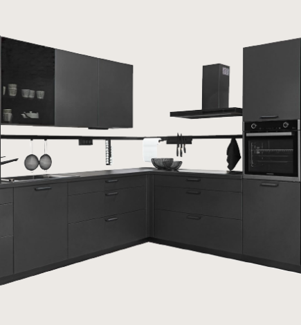 Cuisine moderne et design : optez pour notre modèle « black édition » pour une cuisine noir totalement sur mesure￼
