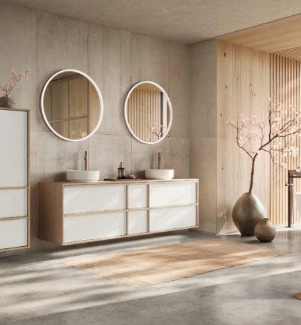 Aménagement de salle de bain épurée sur mesure